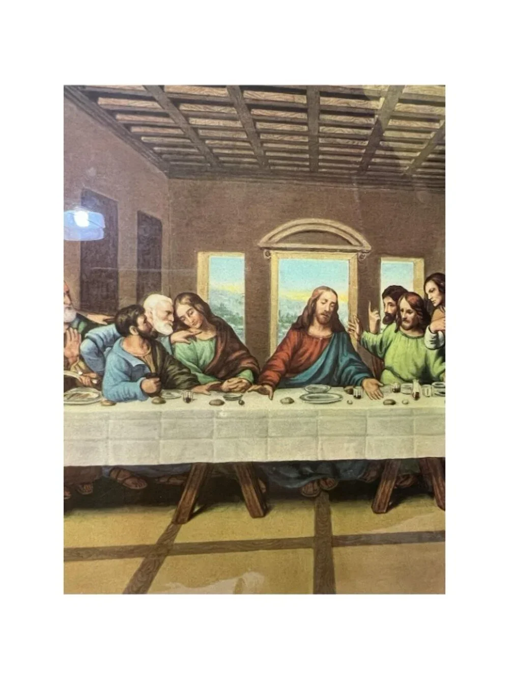 The Last Supper Wood Lacquered Wall Hanging Vintage Jesus Religious Picture